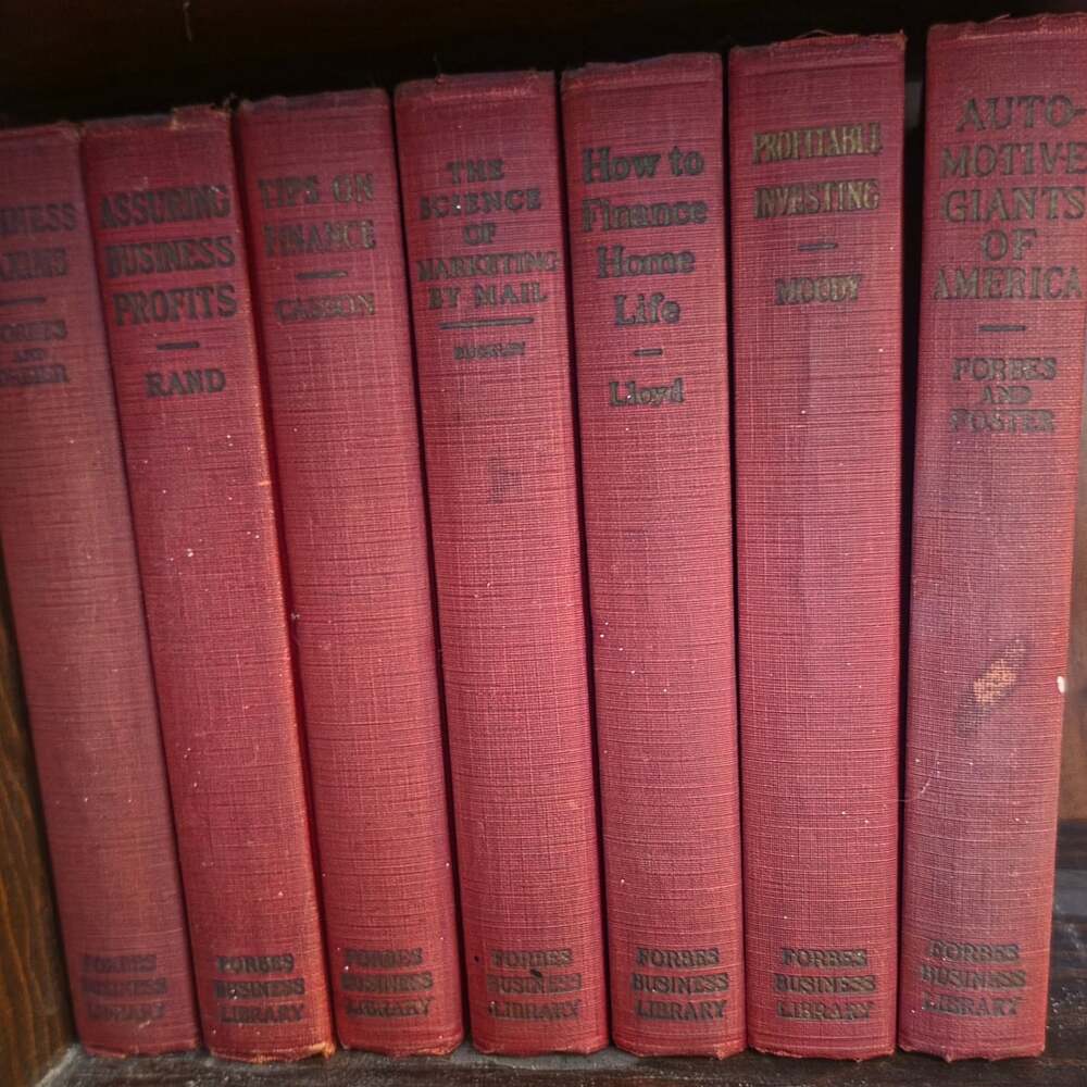 Forbes Business Library Vintage Red Cloth Hardcover Book Collection (7 Volume Se
